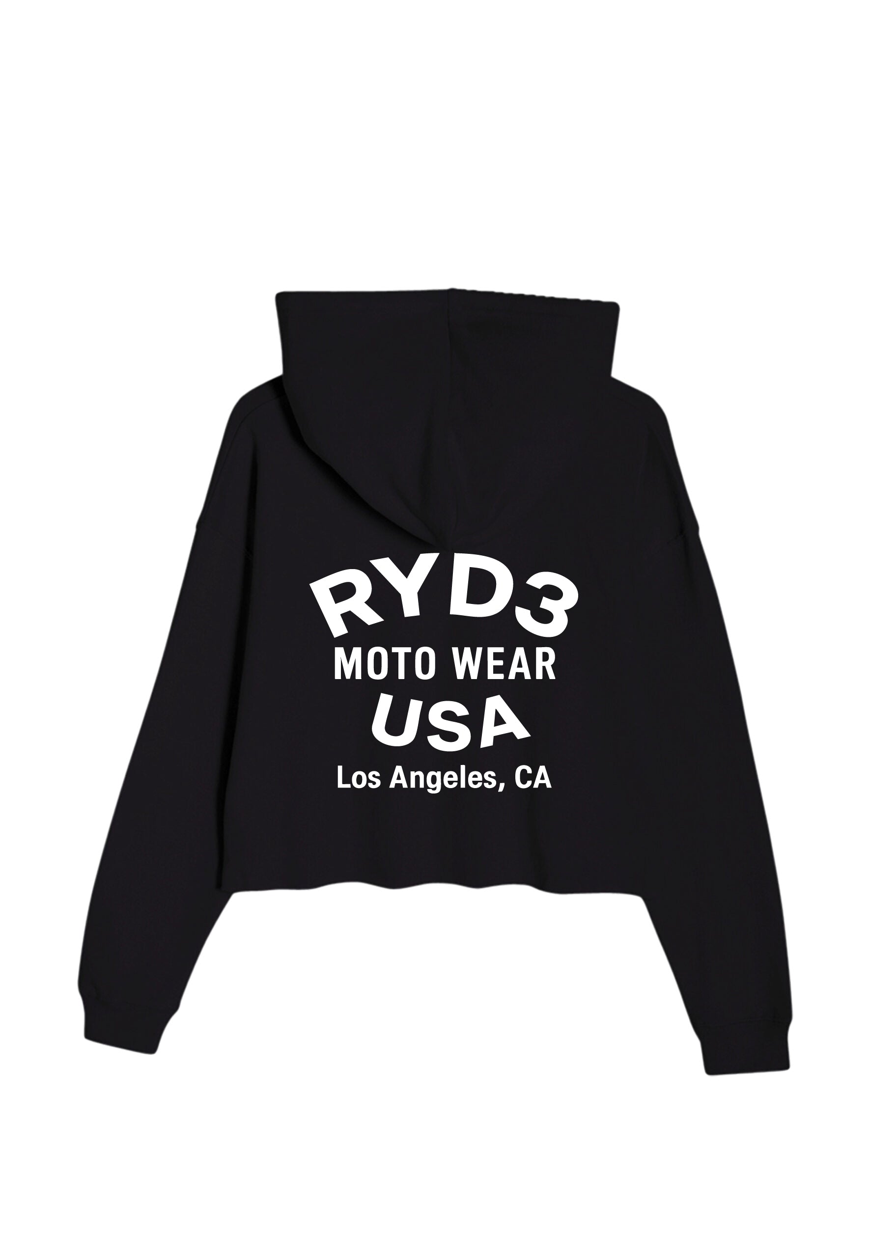 Women's Black Cropped Logo Hoodie